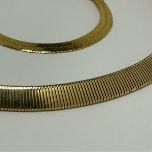 Napier Gold Necklace and Herringbone Bracelet Set